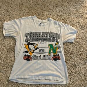 Vintage Stanley Cup Championship 1991  T-Shirt - Gray